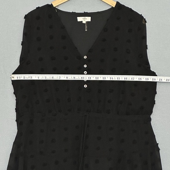 Entro Womens Dress L Black Puff Dot Sheer Chiffon Ruffle Whimsigoth Fairy Grunge - Picture 8 of 14
